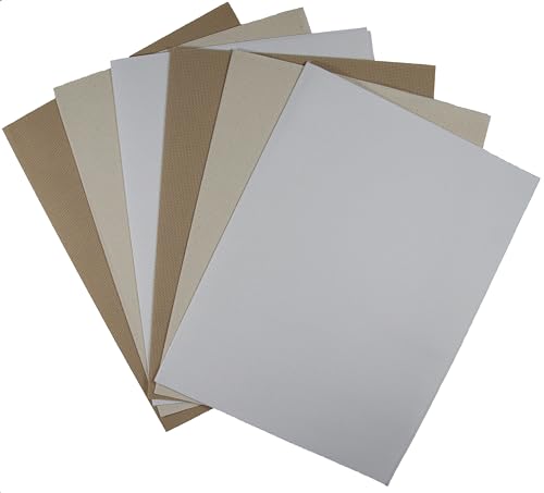 Image of KCS 4 /6 pc of 12 inch x 18 inch (30cmx45cm) 18CT Counted Cotton Aida Cloth Cross Stitch Fabric (6 pc, White+Oatmeal+Khaki)