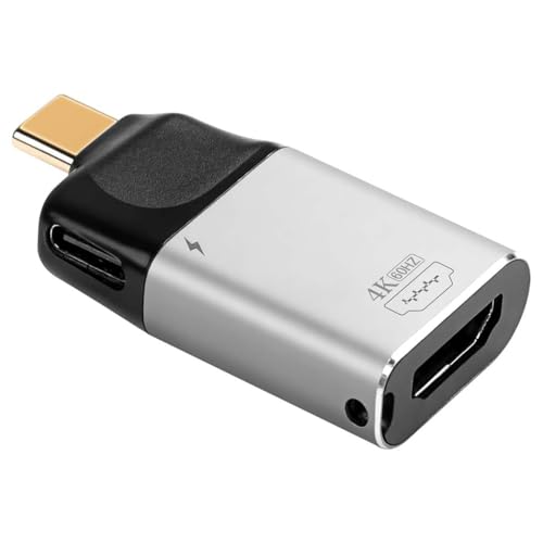Image of HDMI to USB C Converter with PD 3.0 Charging, 2-in-1 Type-C Male to HDMI 2.0 Female Adapter, 4K@60Hz 3D Video Output Connector for MacBook, Dell XPS, Lenovo, iPad Pro, Surface, Laptop & More
