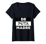 Von Puta Madre Damen Von Puta Madre T-Shirt mit V-Ausschnitt