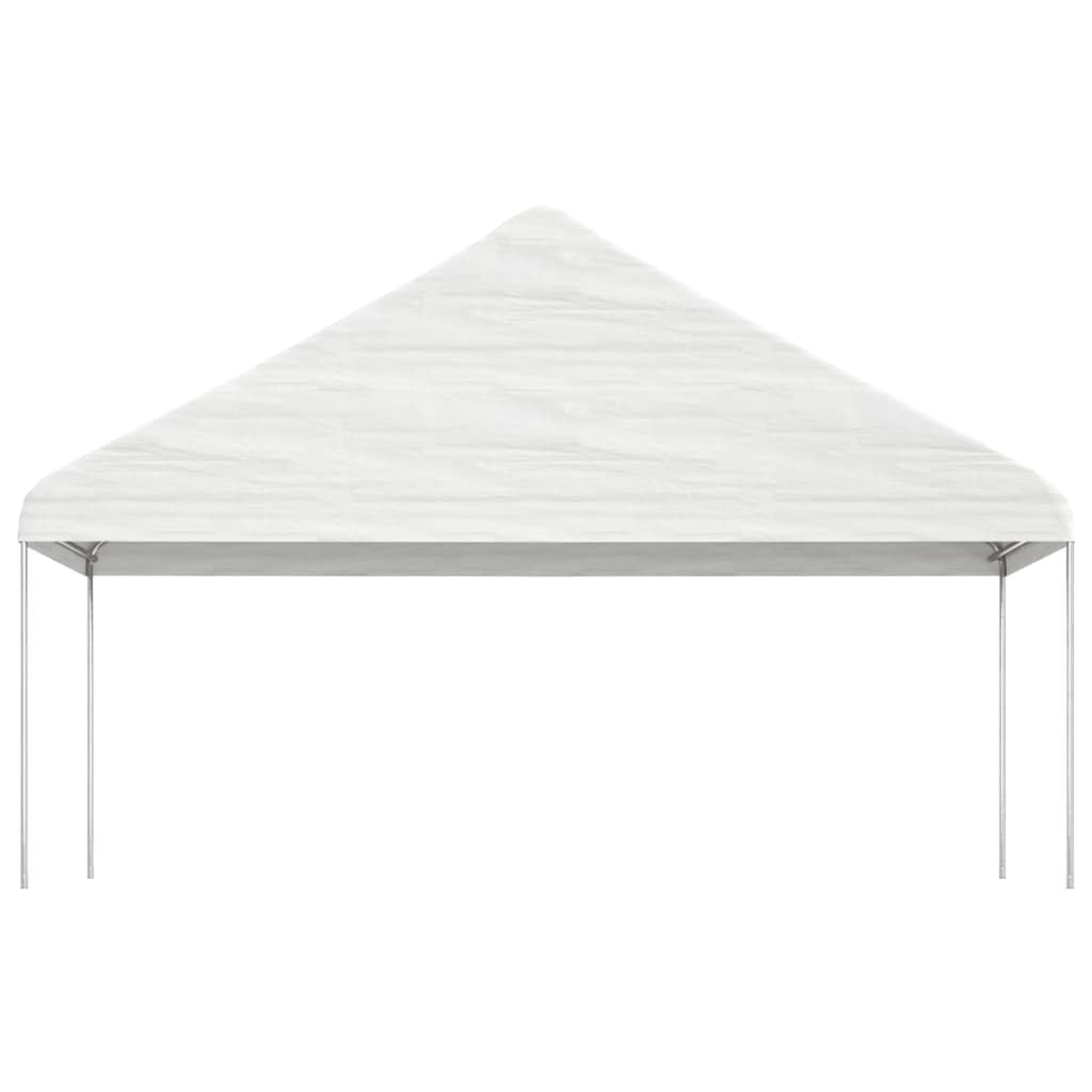 Pawilon ogrodowy z dachem, biały, 11,15 x 5,88 x 3,75 m, z polietylenu, stalowa rama, na taras, balkon, kemping, imprezę w ogrodzie, imprezę, grillowanie, uroczystość