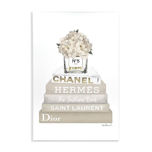 The Stupell Home Décor Collection High Fashion Bookstack with Tan