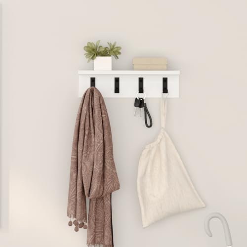 Fasba Perchero de Pared con Estante Blanco 40 x 10.5 x 10.5 cm