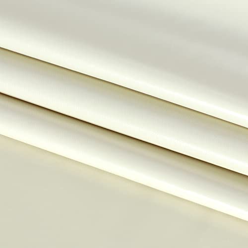 Image of sancua 100% Waterproof Round PVC Tablecloth - 60 Inch - Oil Proof Spill Proof Vinyl Table Cloth, Wipe Clean Table Cover for Dining Tables, Buffet Parties and Camping, Beige