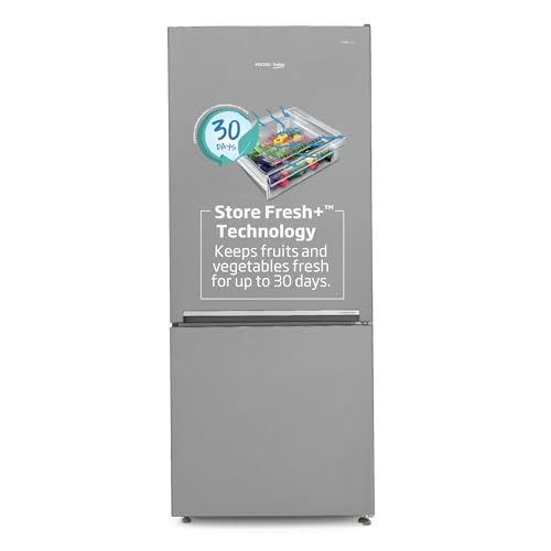 Image of Voltas Beko A TATA Product 340 L 2 Star Frost free Inverter Double door Bottom Mount Refrigerator (RBM365DXPCF, PET INOX, Store fresh Technology)