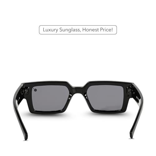 Image of MOONX Gemini UV Protected Rectangular Sunglasses for Men & Women | PC Frame | PC Lens | Stylish Unisex Eyewear for Driving, Travel & Casual Outings