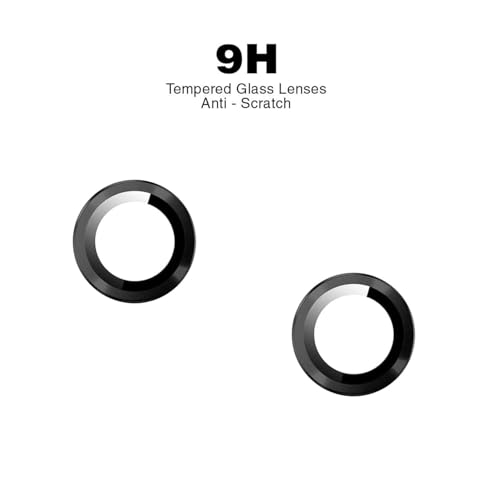Image of ZARALA Camera Lens Frame Glass Compatible with REDMI 15C 5G Tempered Glass Aluminum Alloy Frame Individual Camera Lens Protector Cover Black