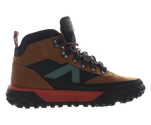 Image of Timberland Greenstride Motion 6 Waterproof Mid Mens Shoes Size 10.5, Color: Rust Nubuck /Black