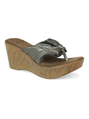 Inc.5 Women Gun Metal Textured Wedge Sandals (B0BM4NBGWY) Amazon Price History, Amazon Price Tracker