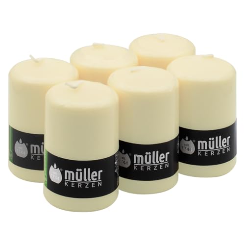 Bougies piliers ivoire 68x110 mm non parfumées pour décoration intérieure