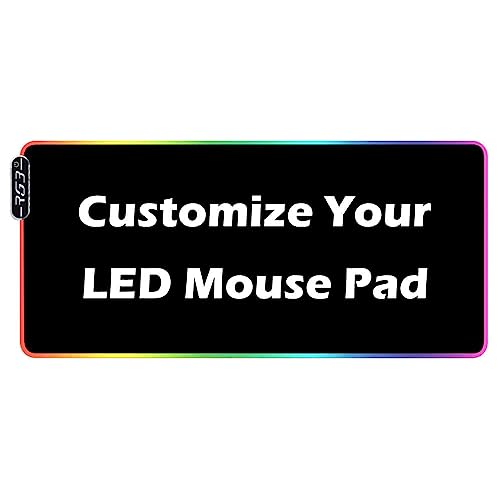 Alfombrilla de ratón personalizada con foto para juegos, alfombrilla de escritorio personalizada RGB, alfombrilla de teclado antideslizante con LED de colores para los amantes de los juegos 60x30cm