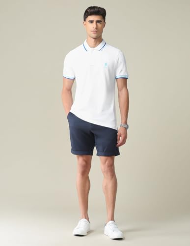 Image of U.S. POLO ASSN. Solid Slim Fit Polo T Shirts for Men - 100% Cotton, Half Sleeves Mens Tshirt