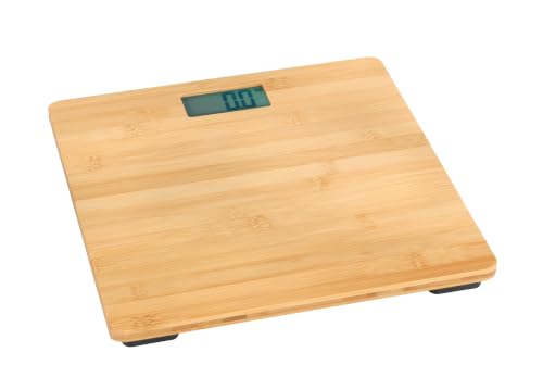 WENKO Personenwaage Mod. Bambusa digitale Körperwaage mit großem LCD-Display aus Bambus bis 180 kg inklusive AAA Batterien präzise… – Ansicht 1