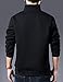 Yeokou Mens Fashion Warm Fleece Quarter Zip Sweatshirt Thick Sherpa Lined Pullover Tops(2#Black-XL)