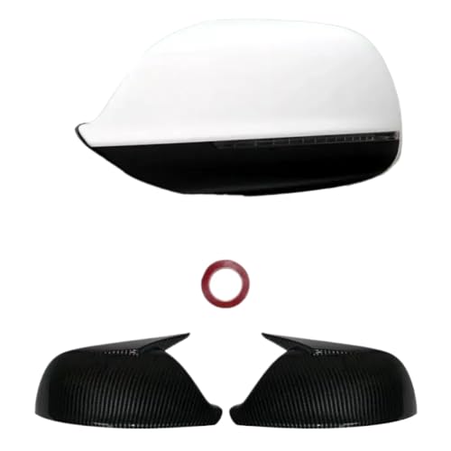 EANUMazRu Side Wing Rear View Mirror Cover Case Caps Compatible with Q5 SQ5 8R 2009 2017 Q7 4L Facelift 2010 2015(Carbon Look)