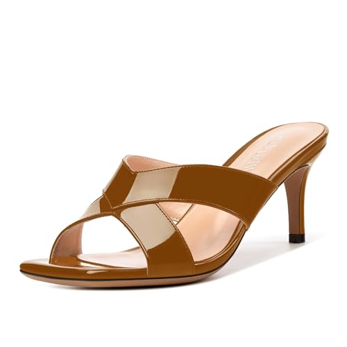 Womens Sandals, Open Square Toe Stiletto High Heels, Fashion Solid Patent Heeled Sandals