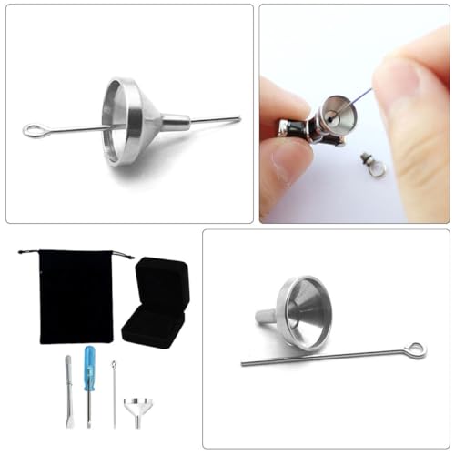 Embudo mini de acero inoxidable para rellenar joyas funerarias sin derrames 4