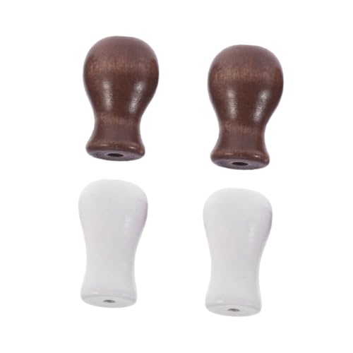 Hemobllo 4piezas Pomos De Madera para Cordón De Persianas Colgantes Decorativos para Cortinas Reemplazo para Pomos Dañados Acabado Elegante Colores Marrón y Blanco Accesorios para Ventanas