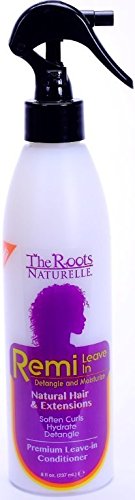 The Roots Naturelle Remi Leave In Conditioner for Curly Hair. Hydrates, Detangles, Softens and Moisturizes. Contains Olive Oil, Shea Butter, Coconut Oil and Aloe Vera