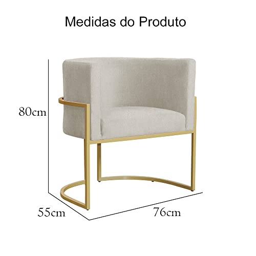 Kit 02 Poltronas Luana Base em Metal Suede Cores - DS Estofados