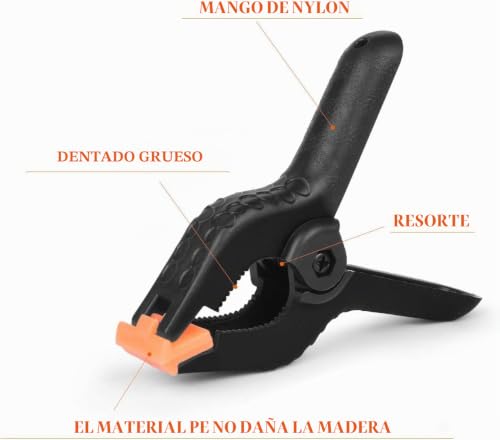 Miniatura 3 de Noosverl Juego De 12 Abrazaderas De Resorte Plástico, Nylon Abrazaderas Carpintero 13cm, Pinzas De Sujeción Para Fondo Para Muselina, Estudios Fotográficos Y Trabajo De Madera