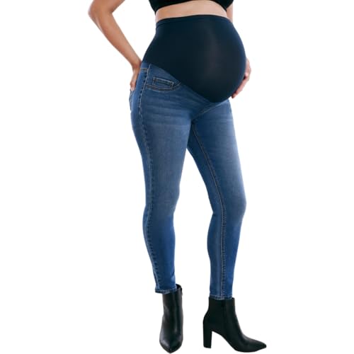 Motherhood Maternity AMHB031972-472-S Women'S Secret Fit Over The Belly Skinny Ankle Pregnancy Jeans cover