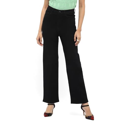 Image of Madame Solid Wide Leg Jeans
