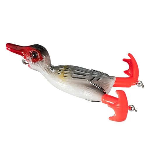 Psdndeww Soft Fishing Lures Propeller 3D Fishing Baits Duck Topwaters Swimming Lures Double Hook Duck Baits Artificial Baits