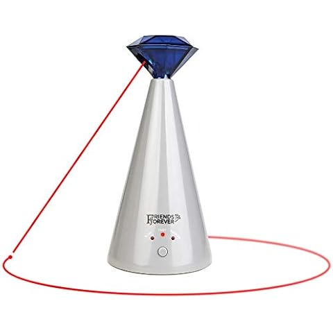 Friends Forever Interactive Laser Cat Toy - Automatic Rotating Laser Pointer for Cool Cats, Electronic Toys for Stimulating Exercise, Battery Powered Auto Lazer, 3 Speed Mode, Blue Cover
