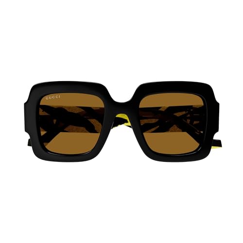 Gucci GG1547S 004 Sunglasses Women's Black/Yellow Pattern/Brown 50mm2