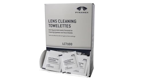 Pyramex Safety Individually Packaged Lens Cleaning Towelettes, No Streaks, 100 Piece
