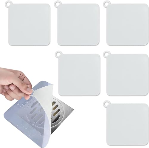 Lonimia 6Pcs Shower Drain Cover Silicone Floor Drain Cover Anti-Odor Mat for Shower Tub Stopper Shower Drain Cover for Kitchen Bathroom Toilet and Laundry