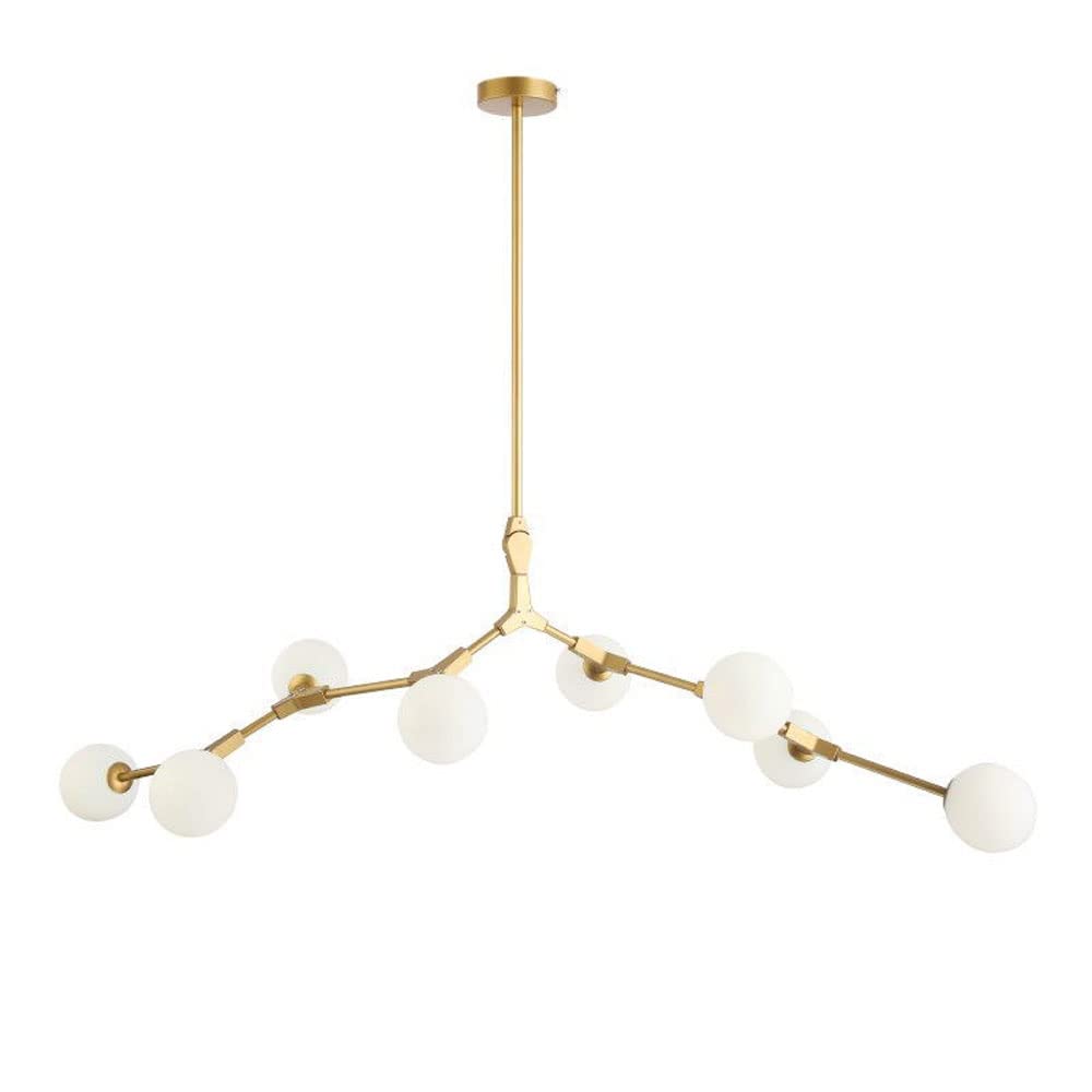 Plafonnier moderne salon style contemporain métal lustre semi-encastré 6 lumières