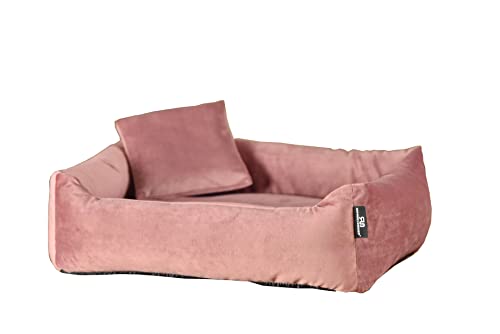 Hundebett Kuschelsofa Hund Weich + Hundekotbeutelset (M, Rosé)