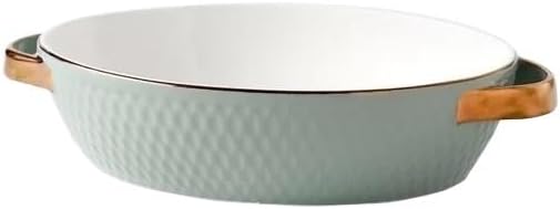 Lasagna Pans Household Microwave Oven Baking Cheese Bowl Golden Edged Tray Rectangular Pan for Baking Cake(Orange)