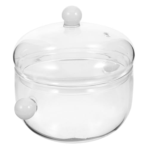 Ciieeo Pentola Vetro Borosilicato con Casseruola Trasparente per Pasta e Stufati Compatibile con Piani Cottura Induzione Gas Ed Elettrico Facile da e Resistente Al Calore