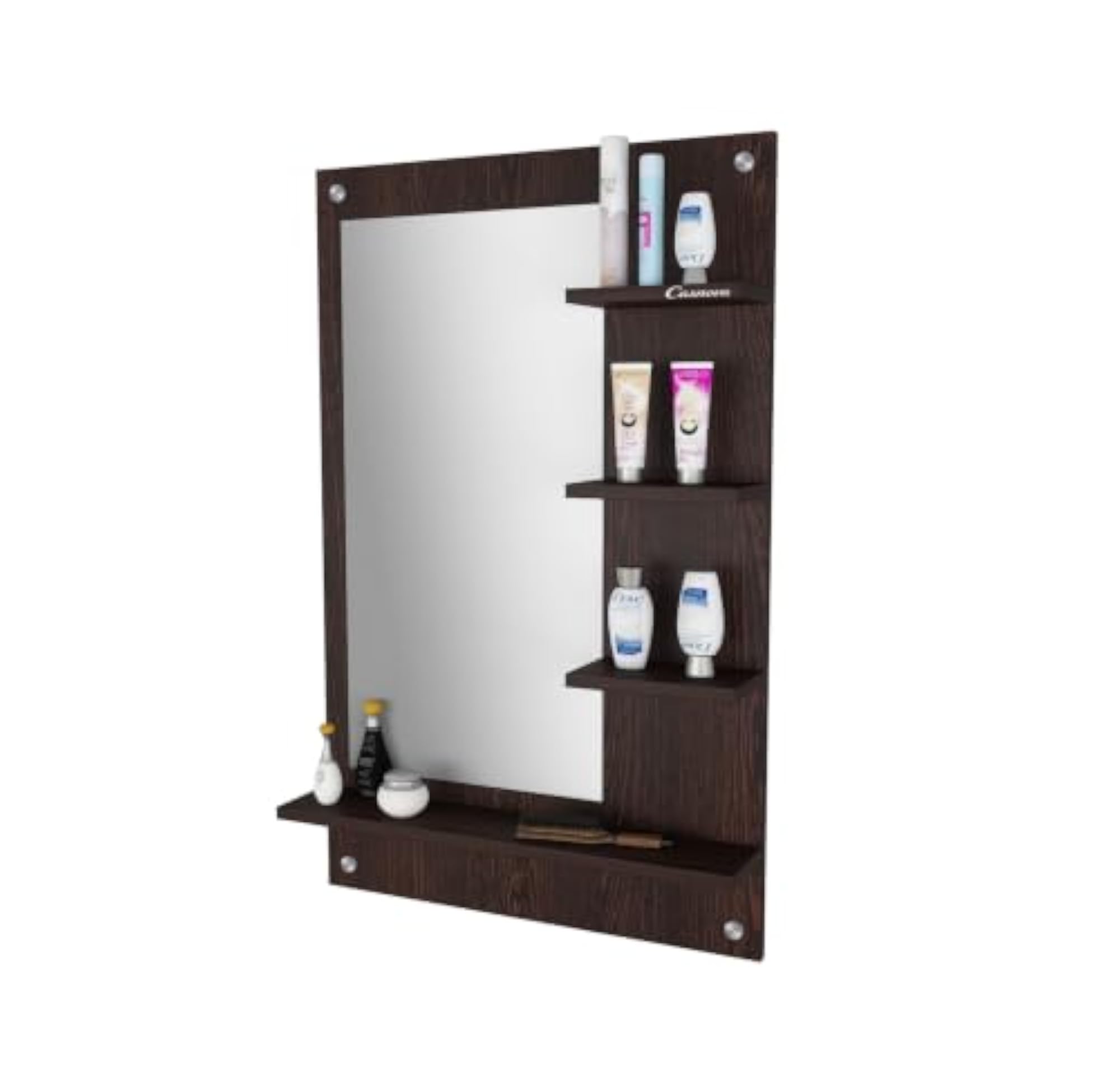 Bellezza Wall Mounted Dressing Mirror with Shelves, 60 x 80 CM