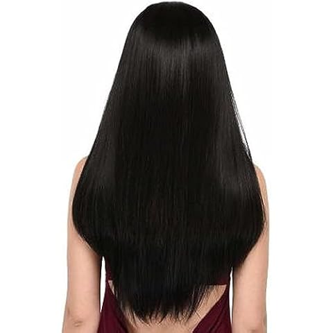 Flonding 75cm 29.5 inches Dark Brown Wig Women's Long Straight Middle Part Synthetic Hair Wigs No bangs Cosplay Anime Halloween Costume Party Hair Wig for Women with Wig Cap Cover
