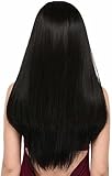 Flonding 75cm 29.5 inches Dark Brown Wig Women's Long Straight Middle Part Synthetic Hair Wigs No bangs Cosplay Anime Halloween Costume Party Hair Wig for Women with Wig Cap