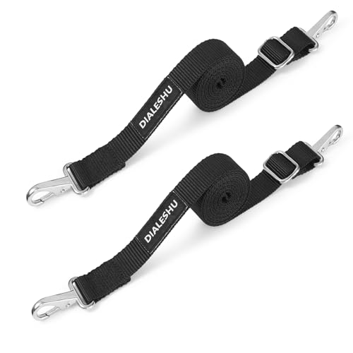 DIALESHU 2PCS Adjustable Bimini Top Straps Pontoon Canopy Replacement Sturdy Nylon Straps with Heavy Duty Double Snap Hook 38.5-70 Inches Bimini Top Hardware