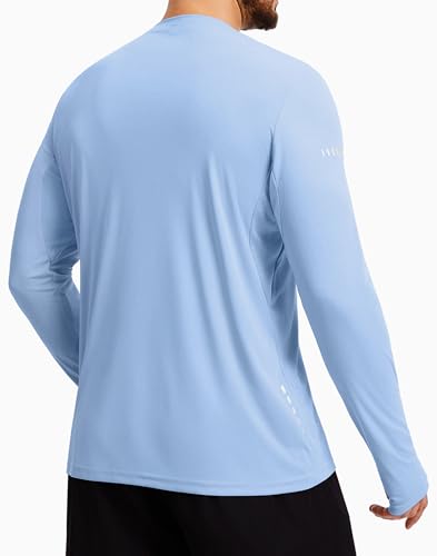 Image of DAXIANG Men's UPF 50+ Sun Protection Long Sleeve Rash Guard UV Hiking Running Athletic Fishing Quick Dry Lightweight T-Shirt