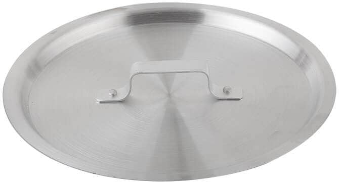 FSE 10-Quart Aluminum Stock Pot Lid, 10-1/8" Diameter Heavy-Duty Aluminum Cover with Riveted Handle, Commercial Cookware Replacement Lid for 10 Qt Stock Pot, Silver Finish