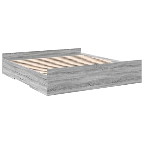 vidaXL Tour de lit Gris Sonoma 200 x 200 cm Bois Multicouche