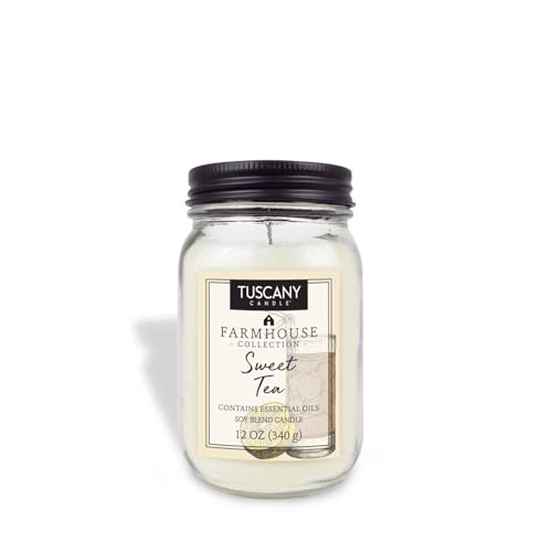 Tuscany Candle Sweet Tea: Black Tea Sugar & Citrus Scented Candle 12 oz Farmhouse Collection