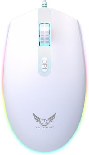 TukeSM USB Luminous Wired Computer Peripheral e-Sports Game Colorful RGB Marquee Mouse (White) — view 6