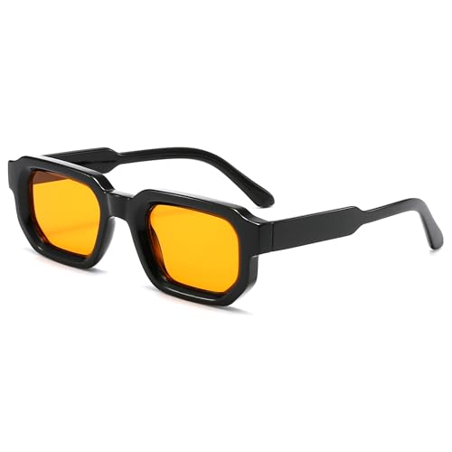 Mirkcittle Sunglasses Square Thick Frame Sunglasses for Women Men Trendy Chunky Rectangle Sun Glasses 90s