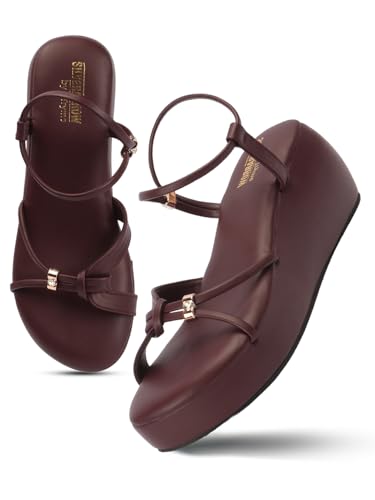 Image of SilverArrow Womens Velmora Comfortable Stylish Wedge Heel Sandals for Women Trendy Open Toe Flats