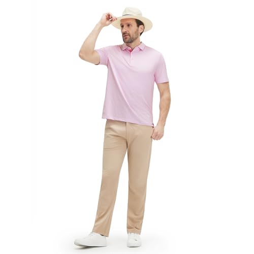 Image of M MAELREG Mens Golf Shirt Short Sleeve Dry Fit Print Moisture Wicking Performance Patterns Collared Polo Shirt