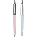 Parker Jotter Originals collezione pastello di penne a sfera | finiture in stile anni ’50 assortite | punta media | inchiostro blu | confezione da 2, Rosa (Pastello)/Blu (Celeste)