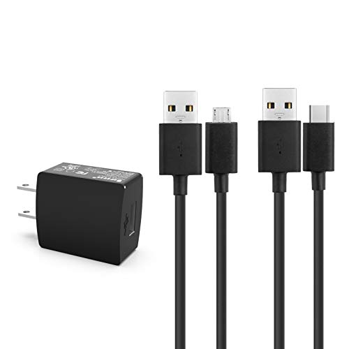 2 Cable Type C Micro USB Charger Fit for Anker-Soundcore Mini Flare 1 2 3 Speakers Life P2 Q30 A1 Liberty Air 2 Pro Neo Spirit X2 Dot 2 Space NC Bluetooth Headphones Earbuds Adapter Power Supply Cord