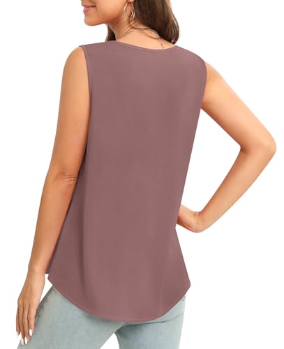Image of Women's Sleeveless Chiffon Tank Top Business Casual Blouse Tunic Top
